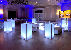High Boy Light-Up Tables, Light-Up Coffee Tables, Tufted Backless & Regular Couches