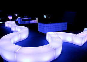 Curved Light-Up Benches